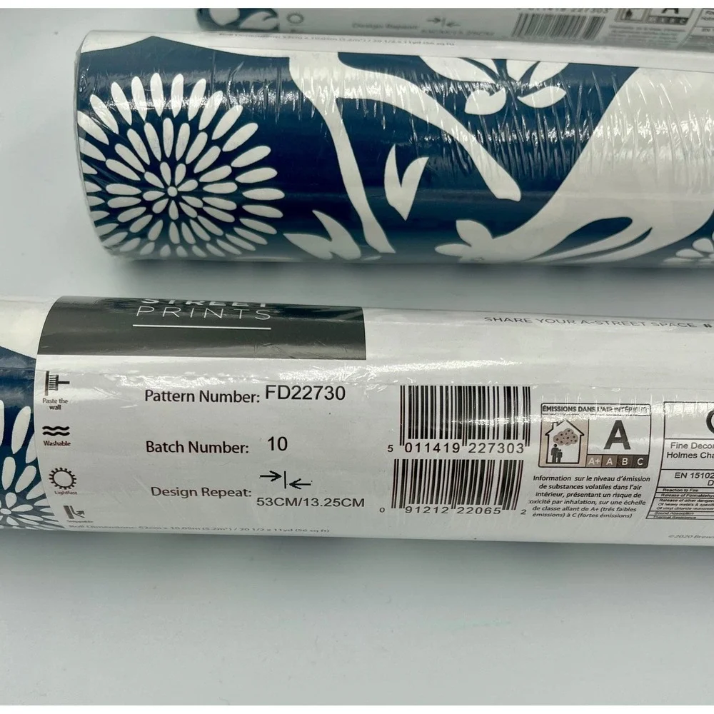 A Street Prints Designer Wallpaper Navy Blue White Woodland Animals FD22730 Lot